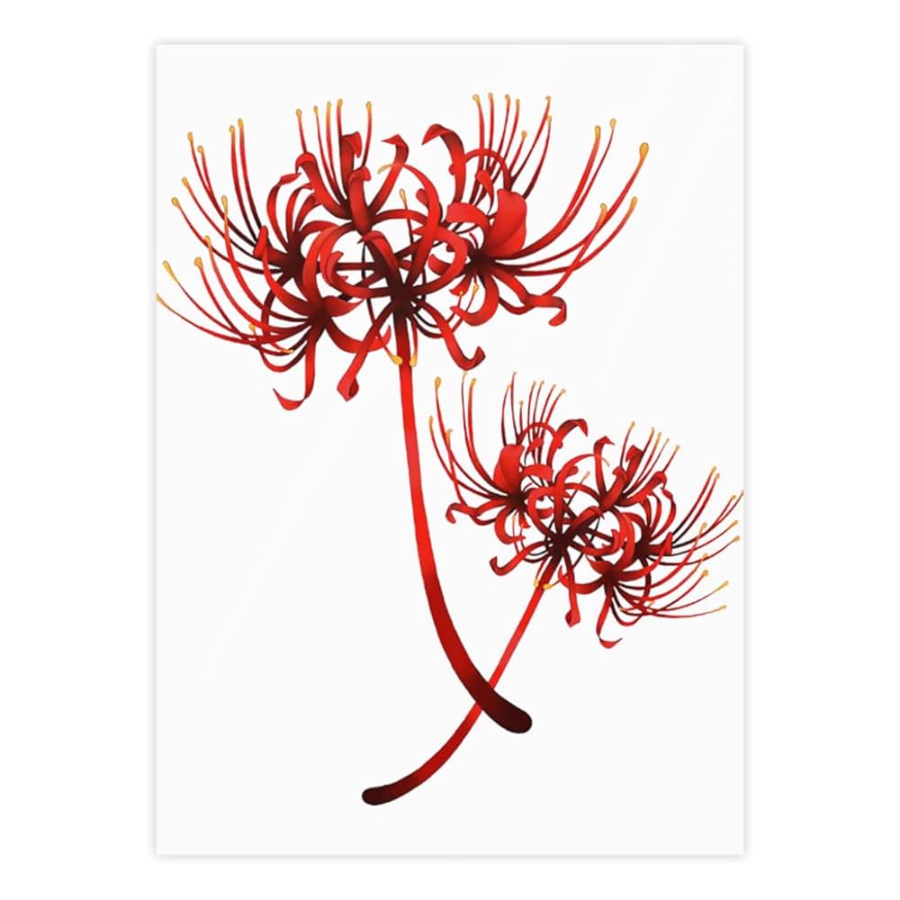 Amazon | クリスタルステッカー 彼岸花 花柄 ステッカー