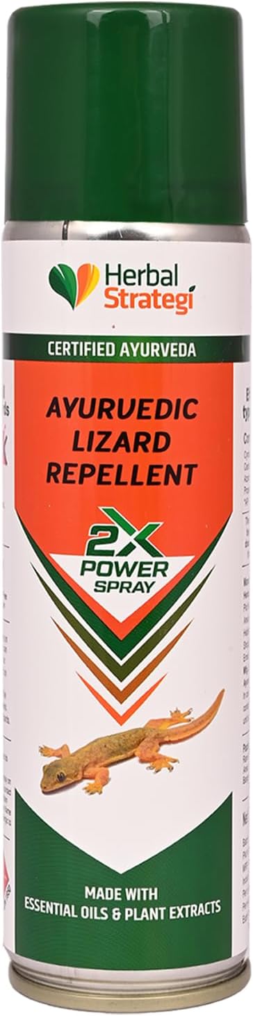 Ayurvedic Lizard Repellent Aerosol Spray - 200ml | Smarter way to Shuu Lizards away from home | 100% Herbal and Chemical free | Baby and Pet safe | Certified Ayurvedic