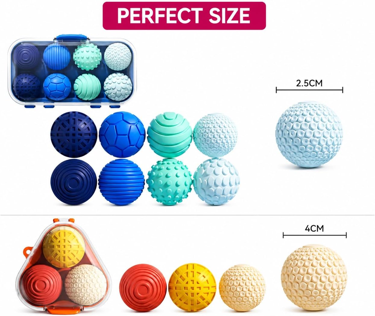 8 Pack Silicone Magnetic Fidget Balls 14+ | Office Desk Accessories | Blue image 2