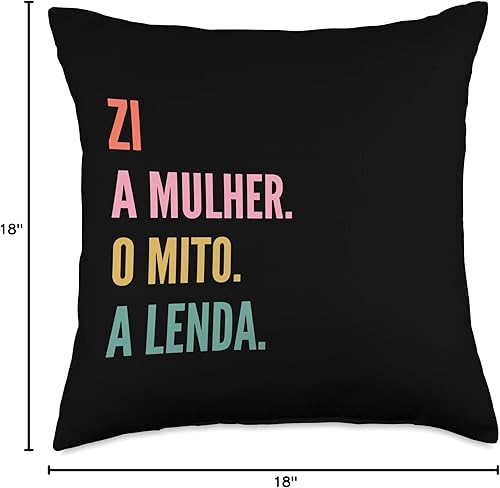 Miniatura 4 de Designs De Nomes Engraçados Para Mulher Divertida almohada portuguesa con diseño de primer nombre, 18 x 18 pulgadas, multicolor