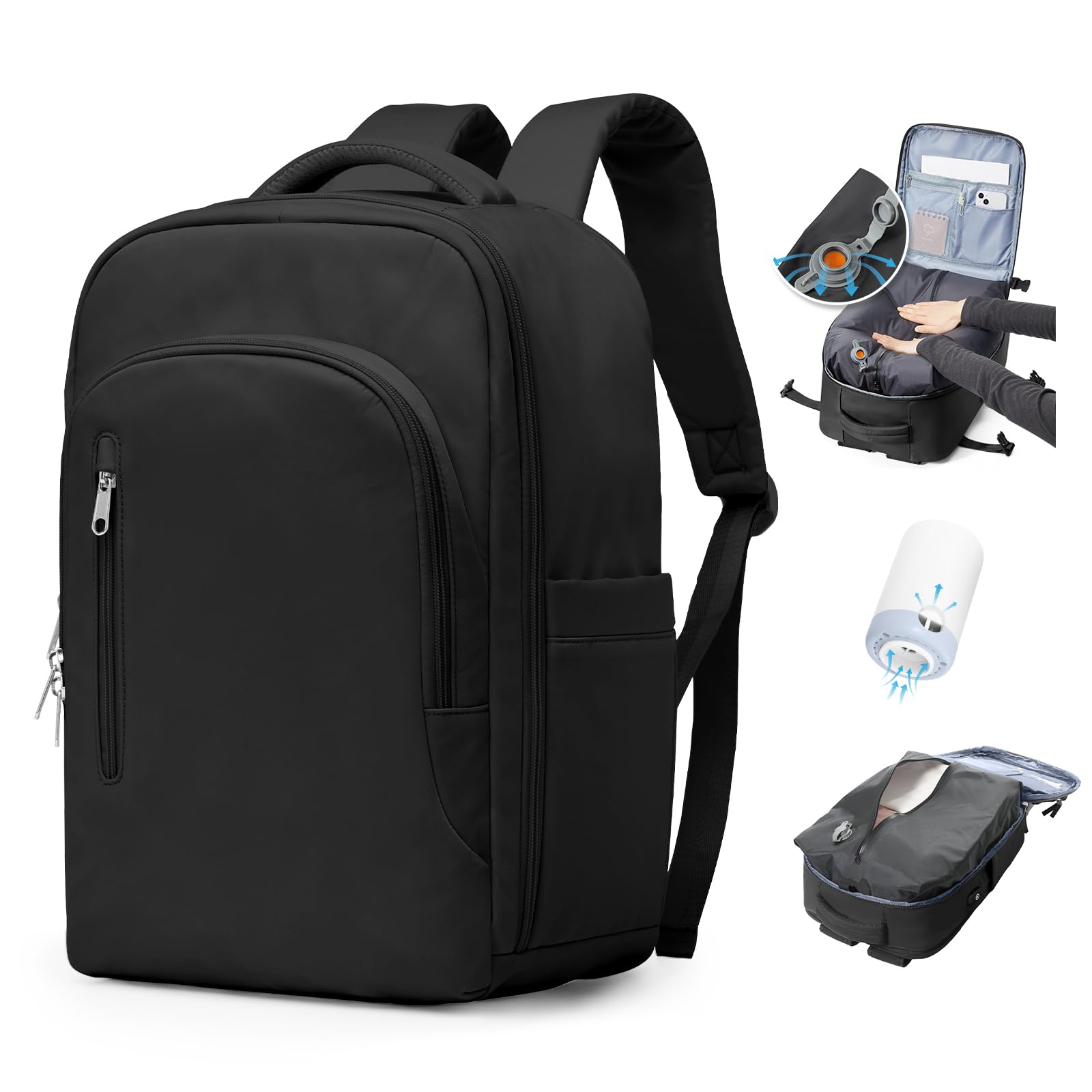 BJLFS Zaino Ryanair 40x30x20 Sottovuoto con Pompa Zaino da Viaggio Ryanair 40x20x25 Borse da Cabina per Wizzair Bagaglio a mano Easyjet Sottovuoto Zaino Casual per Laptop 14 Pollici