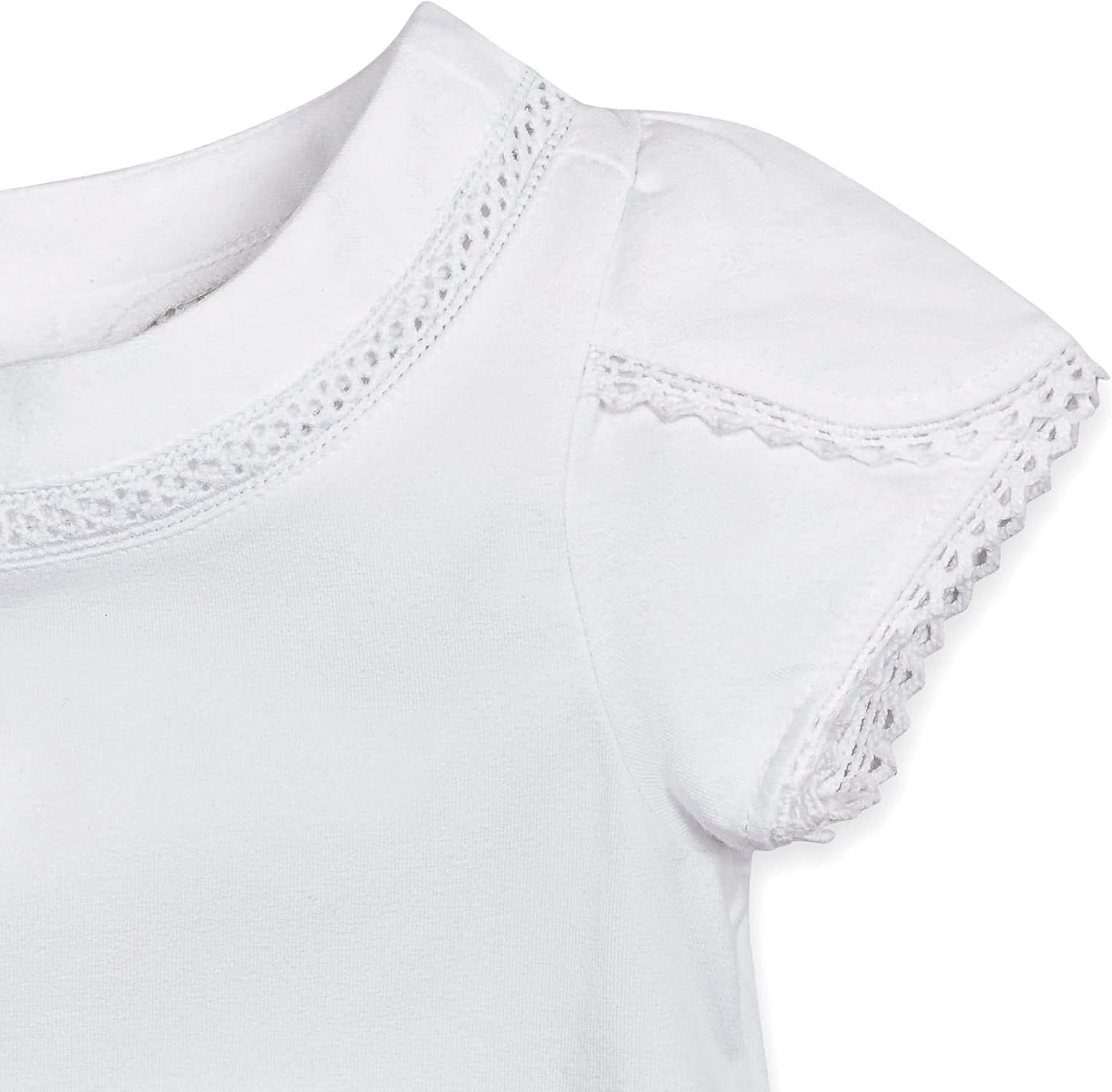 Hope & Henry Girls' Short Sleeve Flutter Sleeve Knit Top