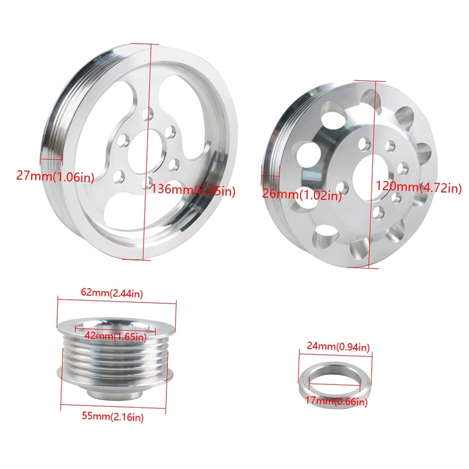 Kit de polea de aluminio de 3 piezas 18T 20L 99-05