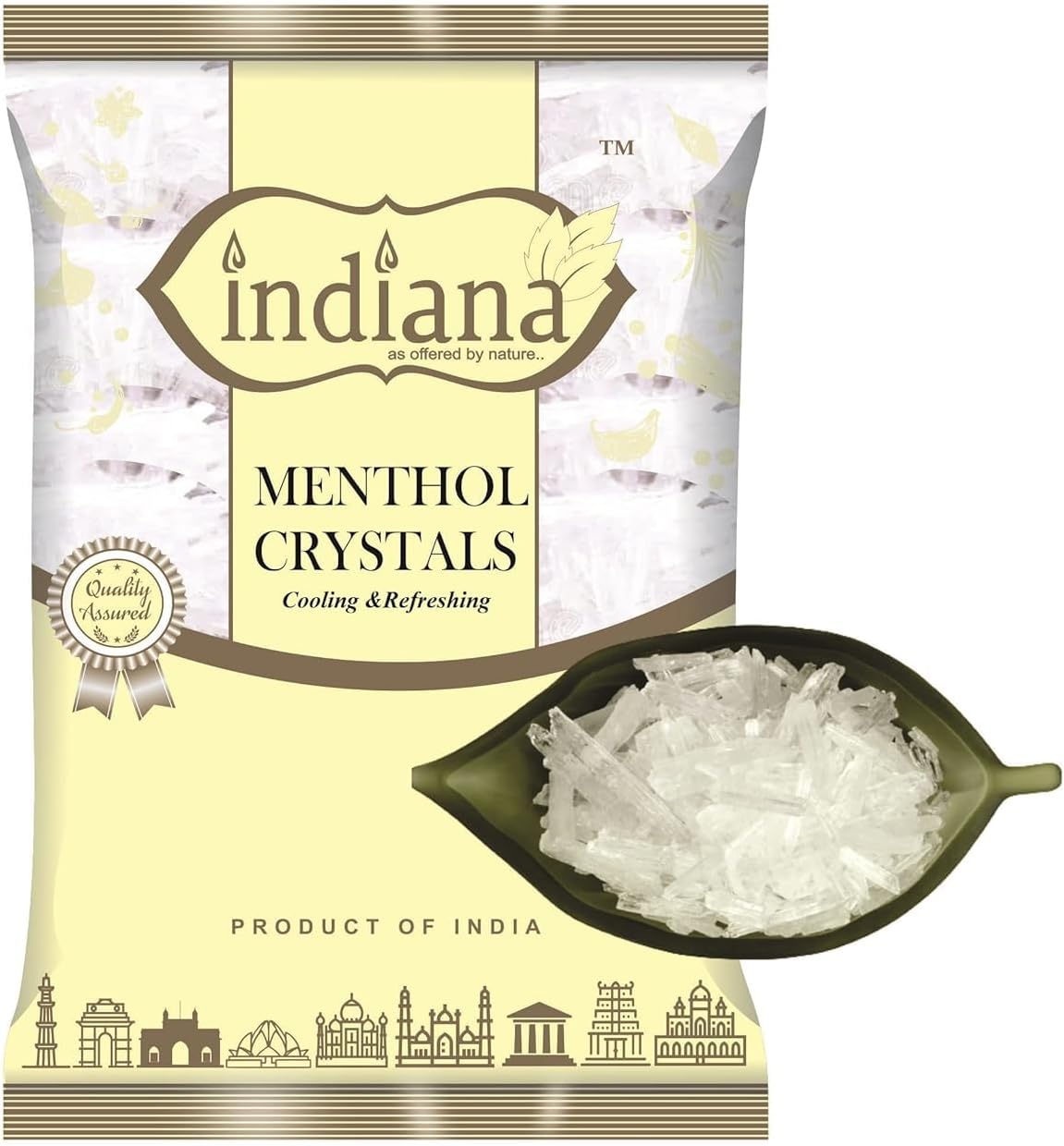 Indiana as offered by nature Mint Menthol Crystals Cooling & Refreshing|Cough, Inhalation, Diffuser & Headache (100Gm)