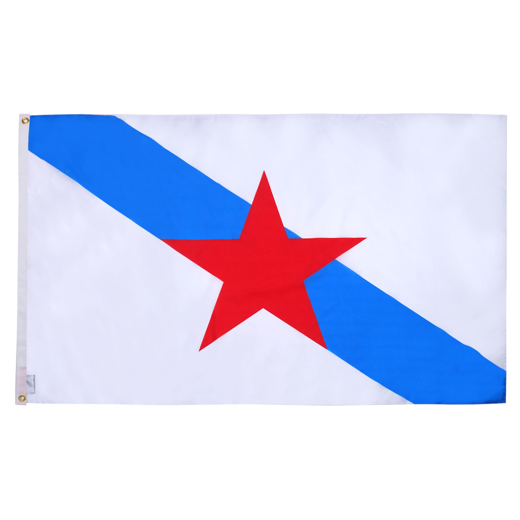 AZ FLAG - Galicia Independentist Flag - 2x3 Ft - 100D Polyester Galicia Estreleira Banner with Two Metal Grommets - Fade Resistant - Vivid Colors - 2' x 3' Feet - 90x60 Cm — image 1