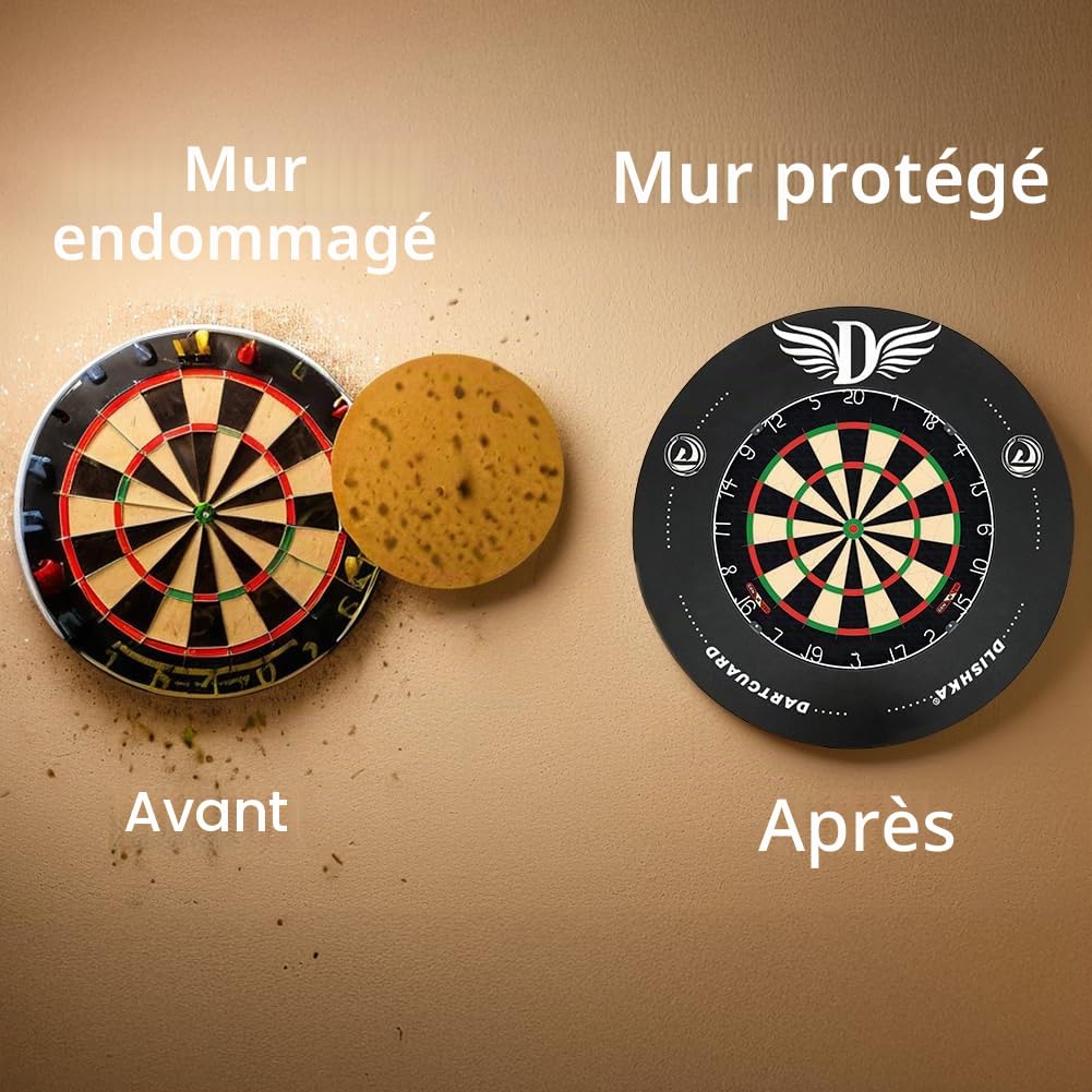 T : anneau de 2,5 cm pour cible de fléchettes, protection murale en EVA durable, cadre de cible de fléchettes intérieur et extérieur, idéal pour les jeux de famille et de fête, accessoire de