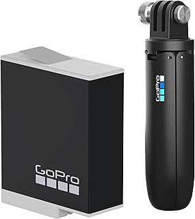 GoPro AFTTM-001 Shorty Mini Extension Pole with Tripod - Black (Official Accessory), 2.8 cm*3.2 cm*11.7 cm & Enduro Rechargeable Battery (HERO11 Black/HERO10 Black/HERO9 Black) - Official Accessory