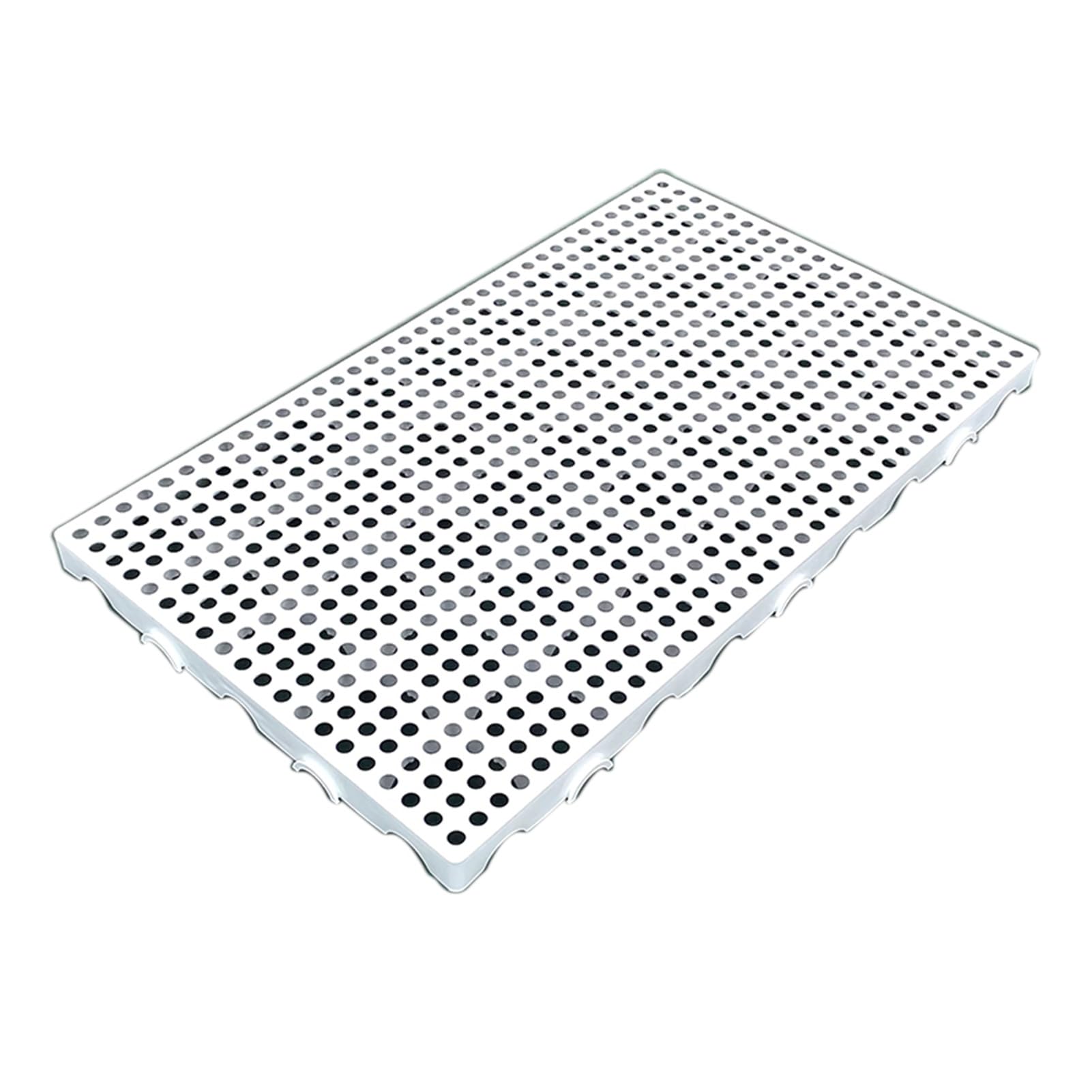 Plastikowa paleta, wodoodporna siatka do przechowywania, oddychająca taca do przechowywania regałów do garażu, supermarketów, piwnic, fabryk, biały, 100 x 60 x 5 cm/2 szt