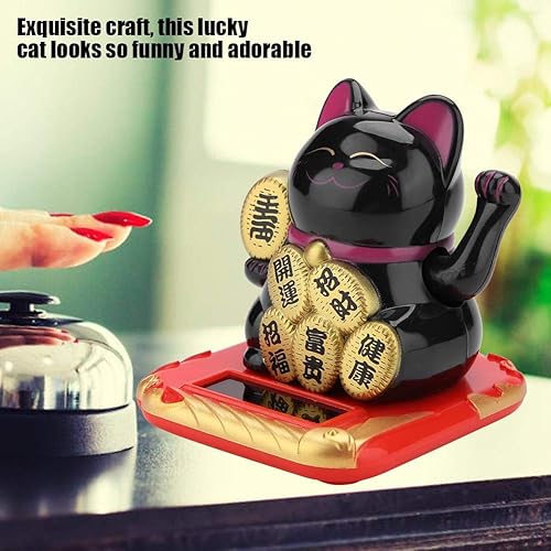 Miniatura 4 de FTVOGUE Feng Shui con energía solar lindo agitando dinero, gato, buena suerte, riqueza, fortuna, bienvenida, gatos, exhibición para el hogar,