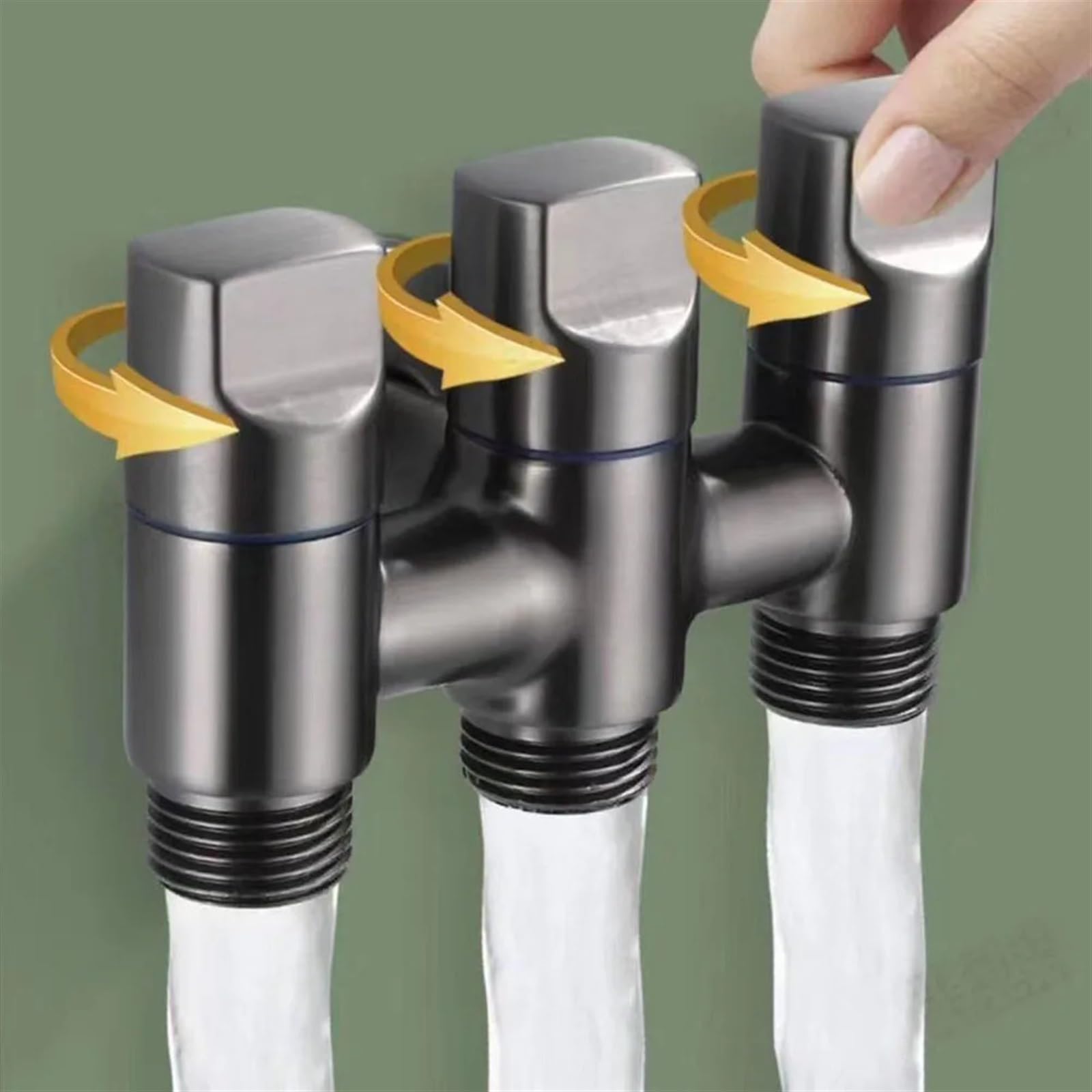 Valvola deviatrice multifunzione a tre vie con valvola di iniezione dell'acqua a tre vie, 1 pezzo (grigio)