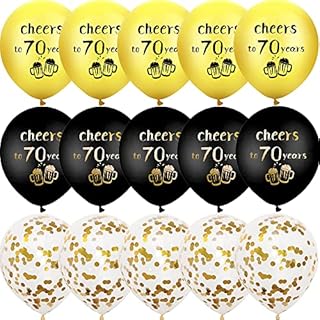 OTMVicor 60th Birthday Balloons,15pieces Black Gold Birthday Balloons,12inch Birthday Confetti Balloons