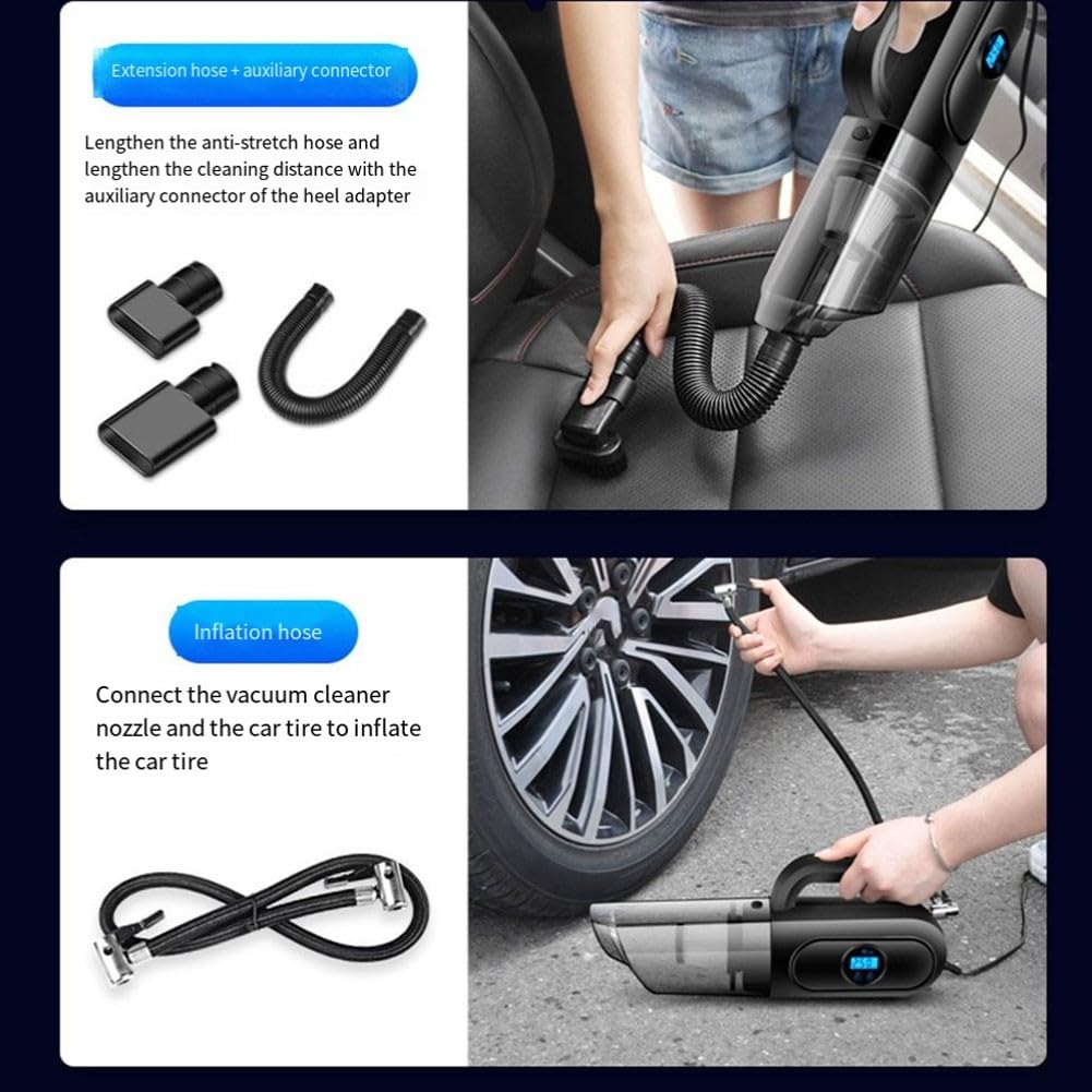 Pour aspirateur de voiture avec gonfleur de pneu