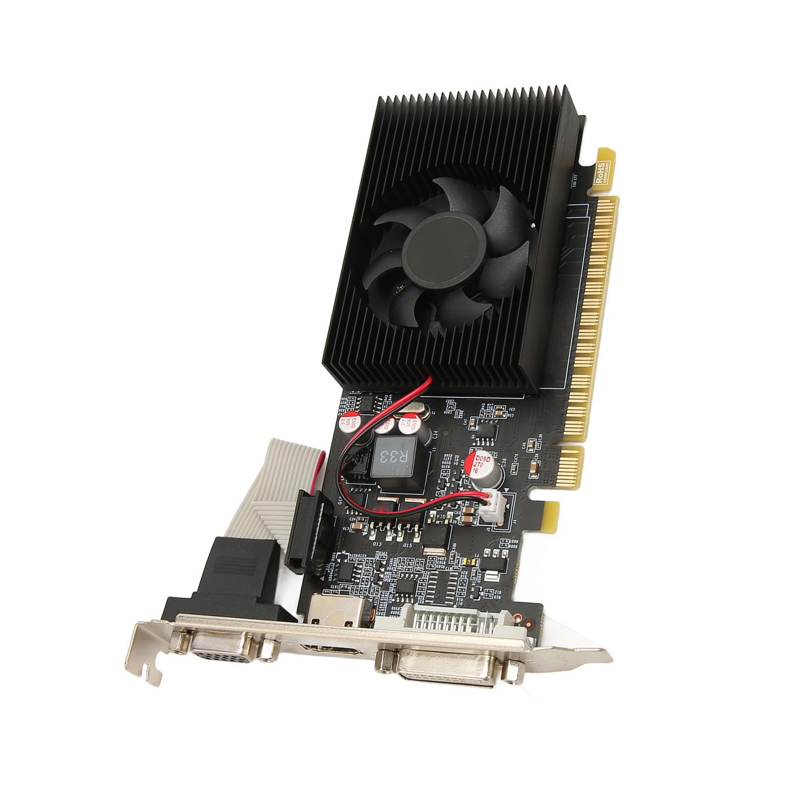 ciciglow Scheda Grafica Desktop, Scheda Grafica per Computer DDR3 da 4 GB a 128 Bit Scheda Video DVI HD VGA X16 3.0 700/1400 MHz per Chassis del Computer