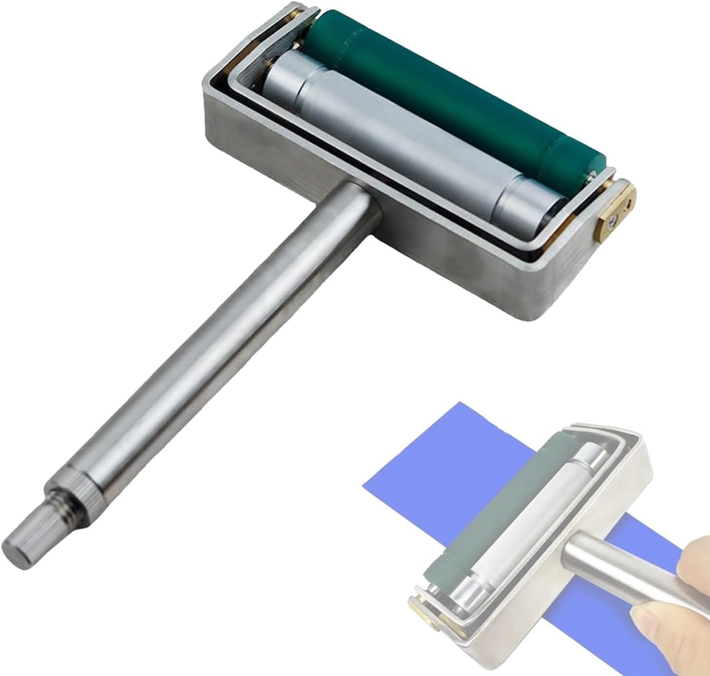 Manual Ink Proofer for Flexo Printing,Inks Proofing Instrument,60-300 Lines Color Wheel Ink Printing Film Applicator with Anilox Roll and Rubber Roller,70mm Print Width(150 Lines/Lpi)