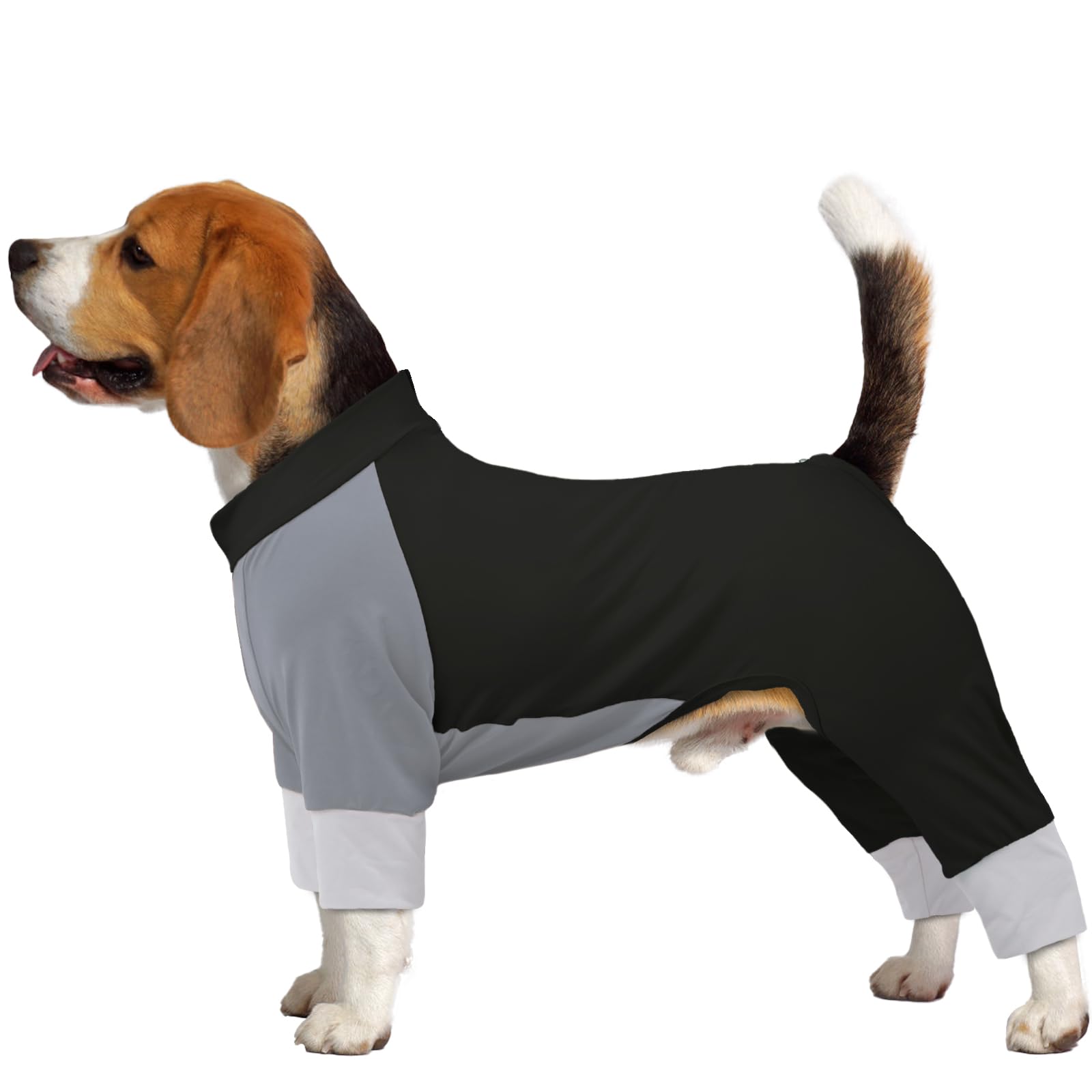 Anti-Shedding Dog Bodysuit, Stretch Lightweight Dog Pyjamas for Indoor Lounging Car Travel, Breathable Summer Four Leg Full Body Suit, Soft High Elastic Pet Clothes, Grey M โ image 1