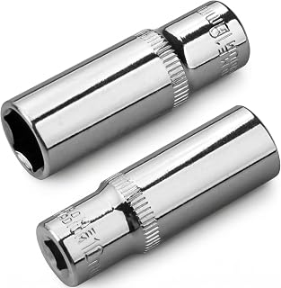 EMSTAR 10mm 딥 소켓 2개, 0.6cm(1/4인치) 드라이브 6포인트 하이 토크, 자동차 수리용 프리미엄 CR-V 스틸 미러 마감