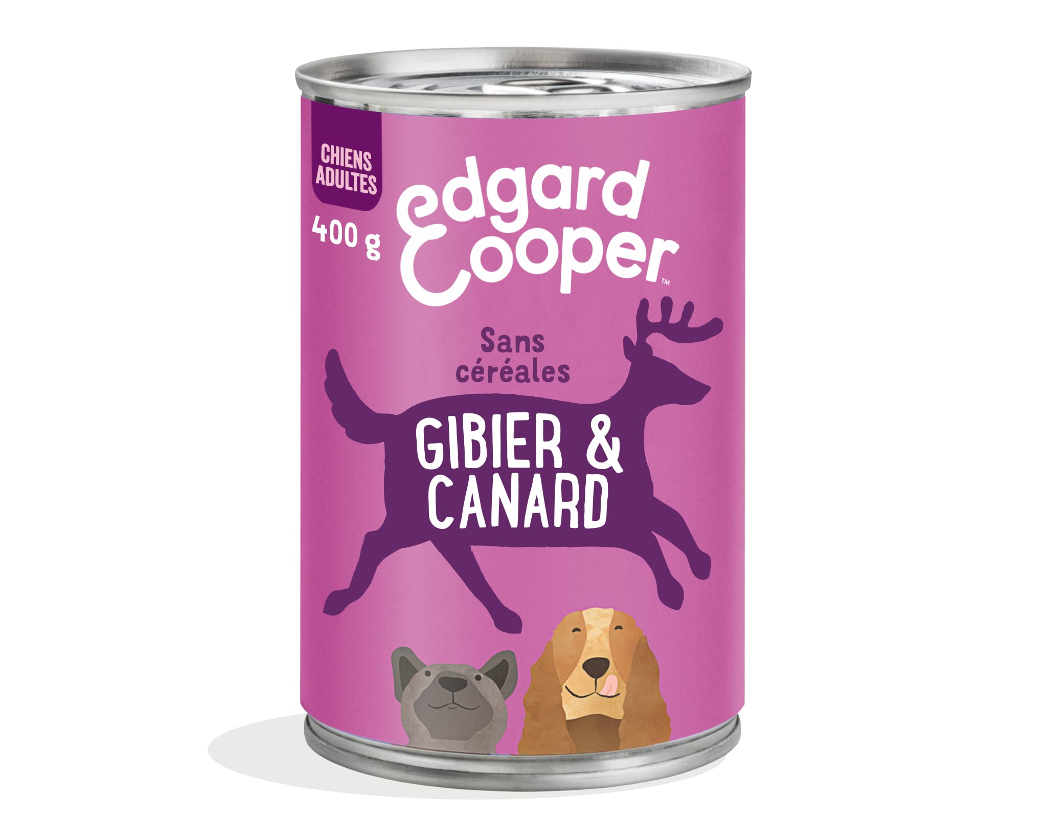 Edgard & Cooper Boite Patée Chien Adulte sans Cereales Nourriture Naturelle Gibier/​Canard Frais, Alimentation Saine Savoureuse et Equilibrée, Protéines de Qualité Supérieure - 400g
