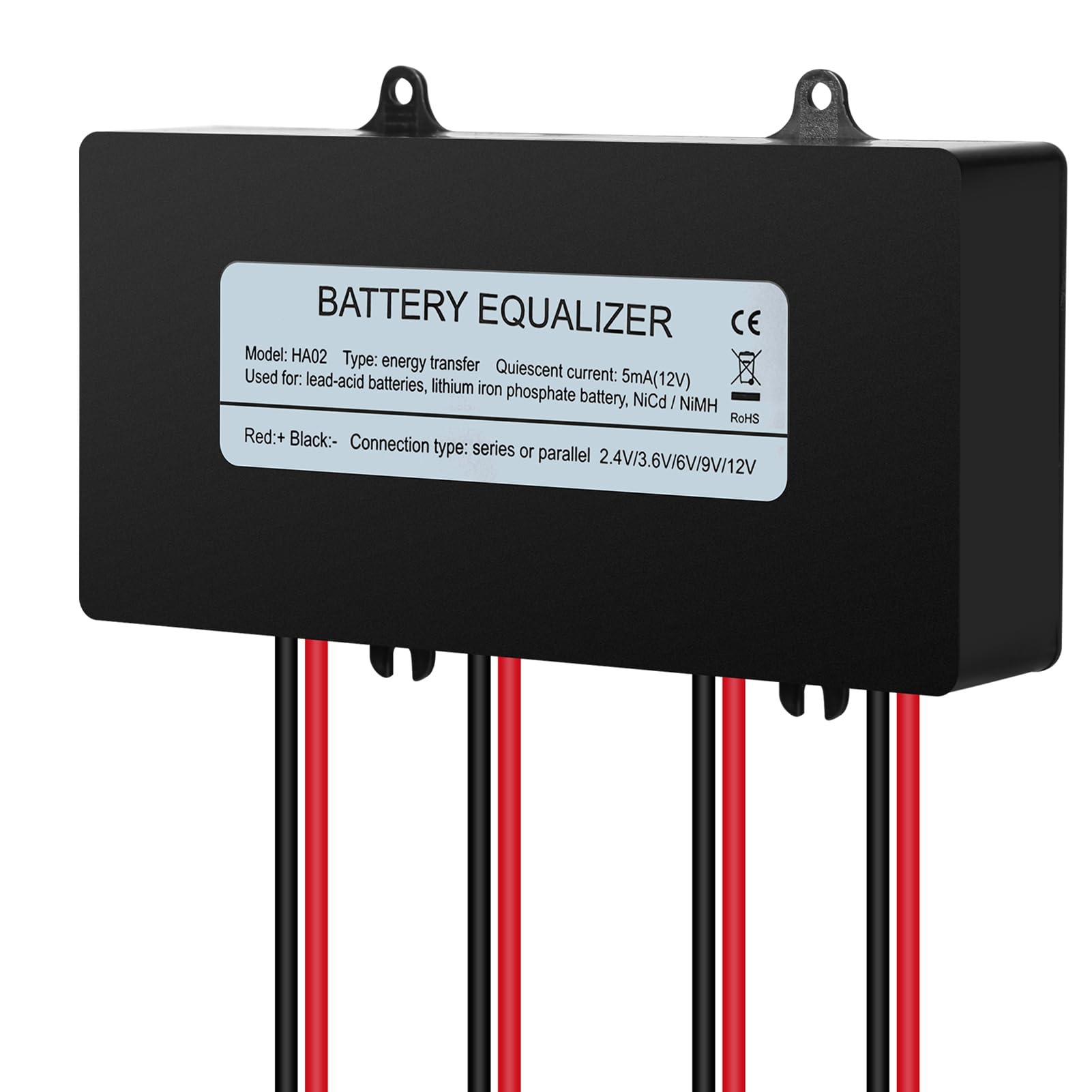 Equalizzatore Attivo della Batteria, Bilanciatore di Tensione 4S da 6 a 12 V, Equalizzatore del Pacco Batteria con Protezione dall'inversione di polarità e Bilanciamento Automatico per