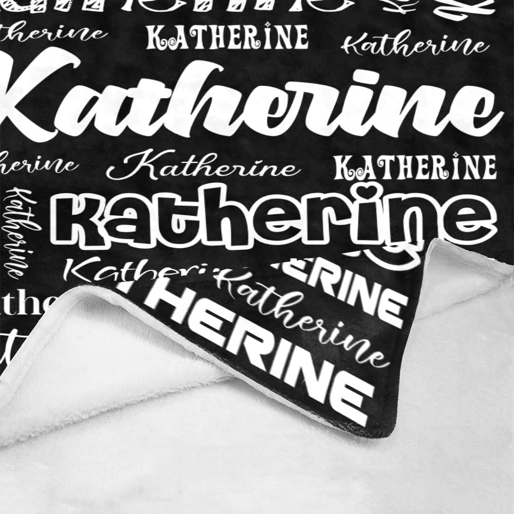 attentive Arts Personalized Blanket Custom Baby Blanket with Name Personalized Name Blanket for Adults Kids Family (Black, 30 x 40)