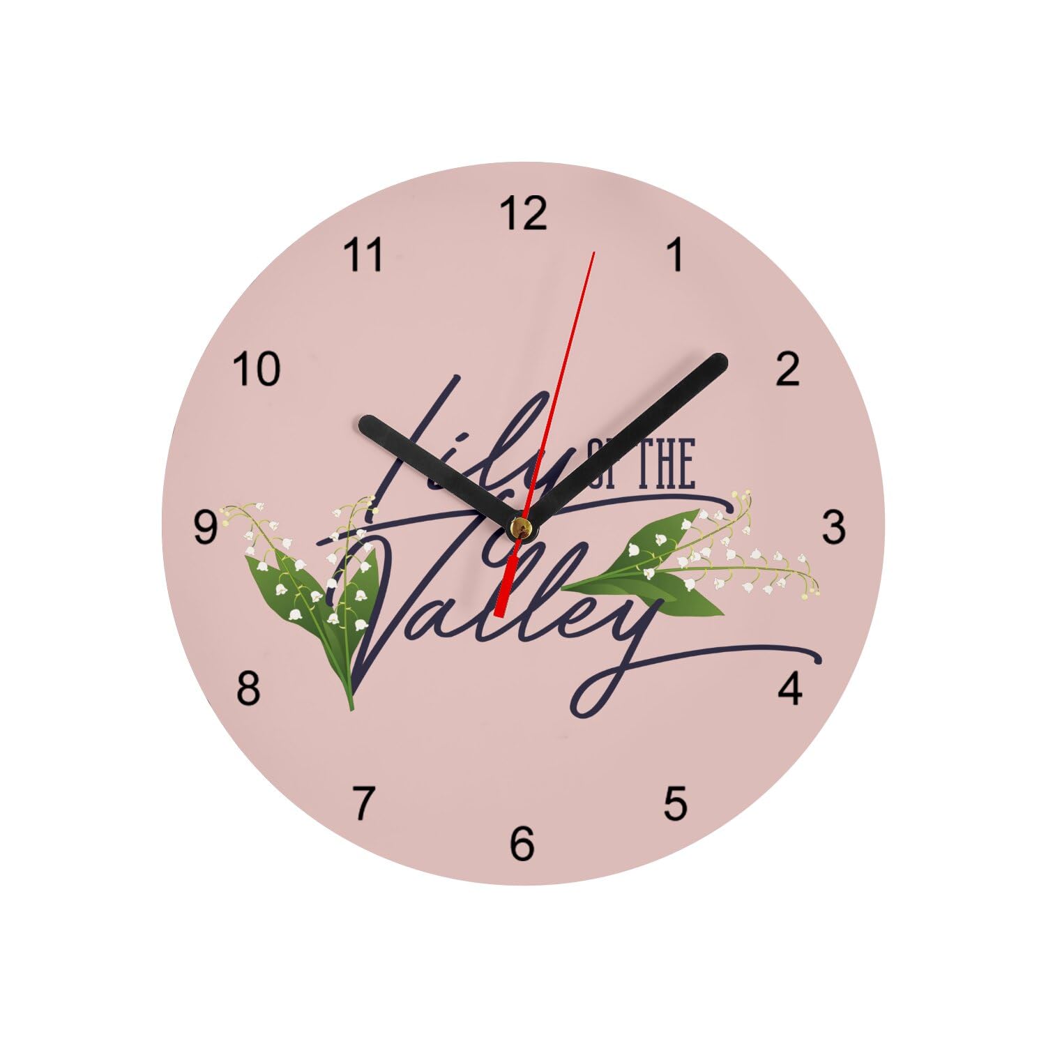 Horloge murale verre Lily of the Valley silencieuse 20cm