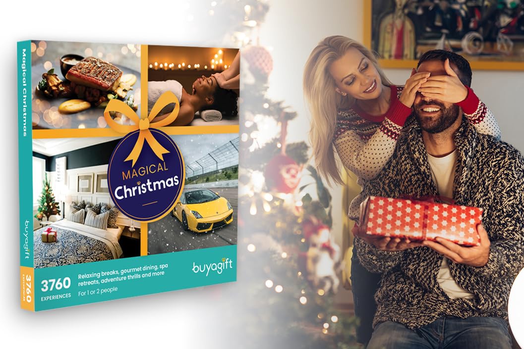 Buyagift Caja mágica de regalo de Navidad, más de 4695 experiencias para una o dos personas, para ayudarte a celebrar esta Navidad
