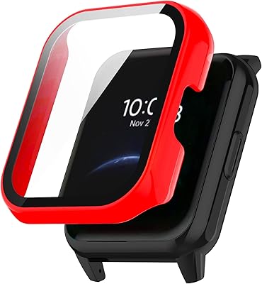 [2-Pack] Senter Case Built in Tempered Glass Screentector for Realme Watch 2 Smartwatch,Hard PC Case Ultra-Thin Bumper Overalltective Cover for Realme Watch 2