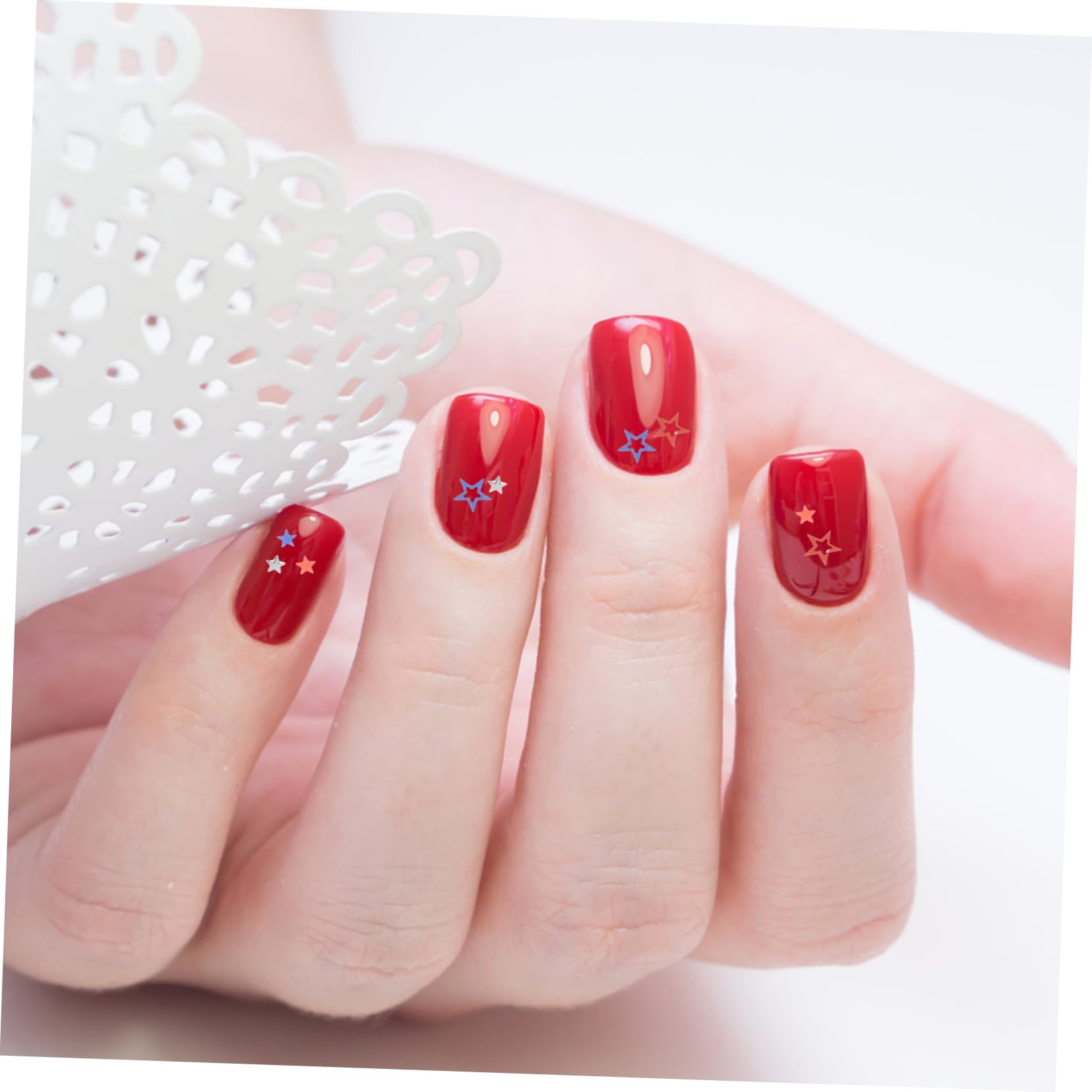 Ipetboom Bottles Independence Day Star Nail Glitter Sequins Bottles Solid Stars Bottles Hollow Stars for Nail Decoration Nail Accessories Nail Decor