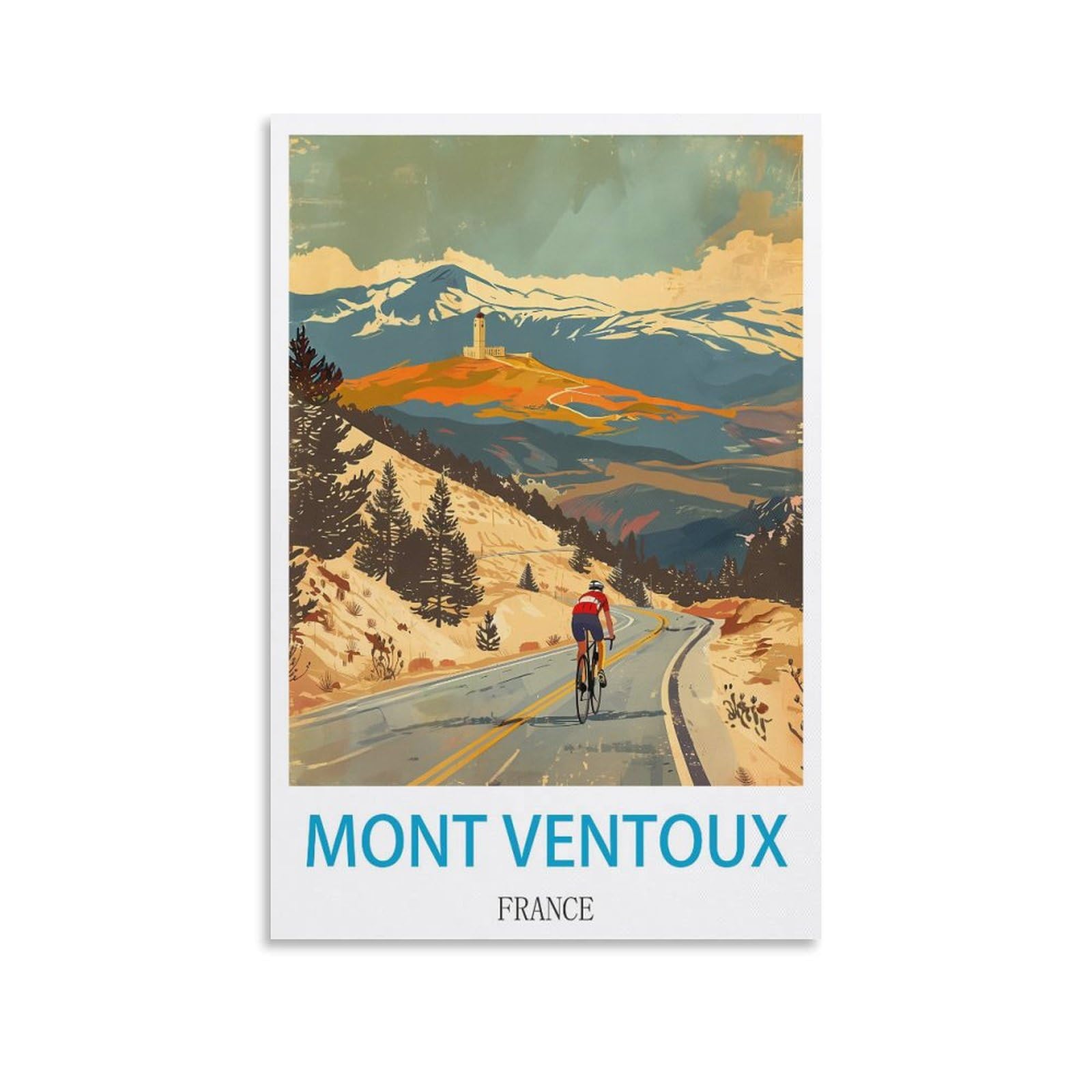 Xllyxygjq Unframe-Style Mont Ventoux France Vintage Travel Poster 24X36inch(60X90cm) Canvas Wall Art Poster Print Artwork Painting Picture For Home Decoration Living Room Office Bedroom