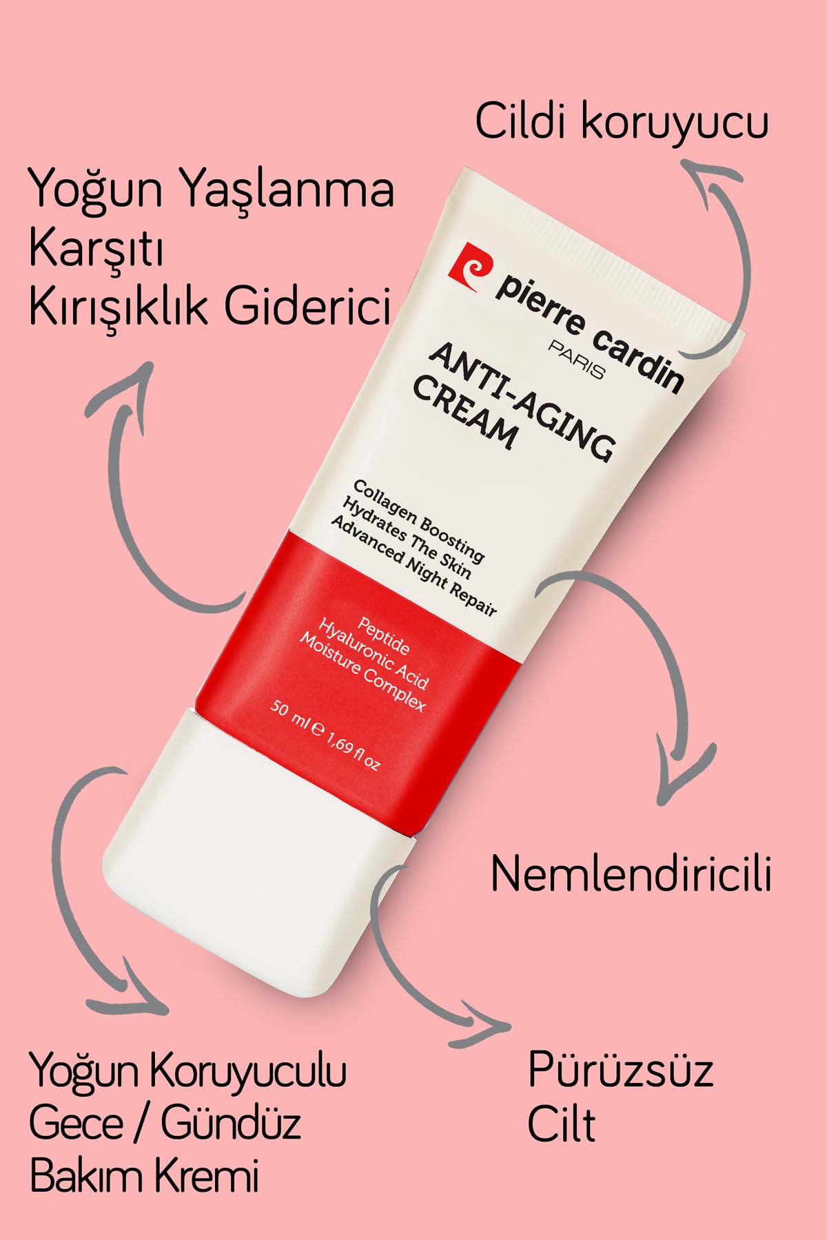 Pierre Cardin Yoğun Yaşlanma Karşıtı Kırışıklık Giderici Yoğun Koruyuculu Günlük Bakım Kremi 50 ml