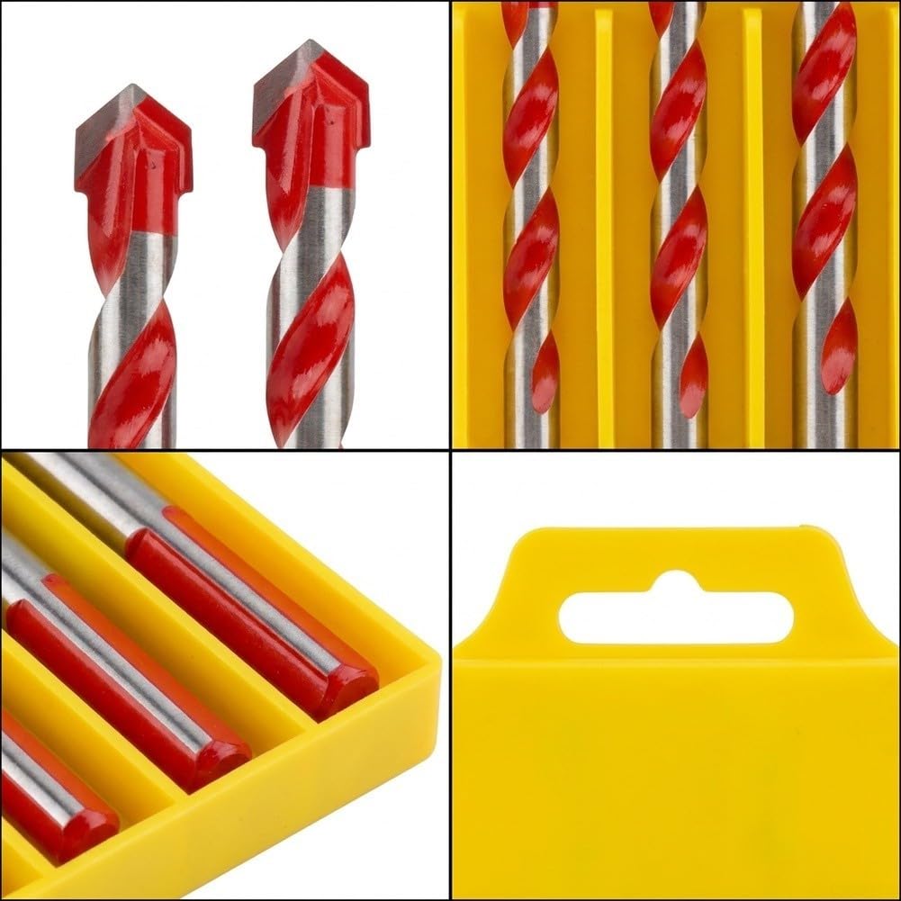 Juego Brocas para azulejo Vidrio Hormigón Porcelánico Punta Triangular