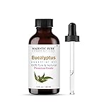 Majestic Pure Essential Oil with Glass Dropper - 100% Pure and Natural - Essential Oils for Diffuser, Aromatherapy, Soap and Candle Making, Eucalyptus Essential Oil, Eucalyptus Oil, 1 Fl Oz