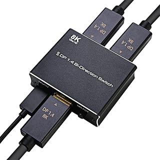 LiLiTok 8K DP Switch DisplayPort 1.4 Bi-Direction Switch Converter 2x1/1x2 Support 4K@120Hz 8K@30Hz for Multiple Display Switcher