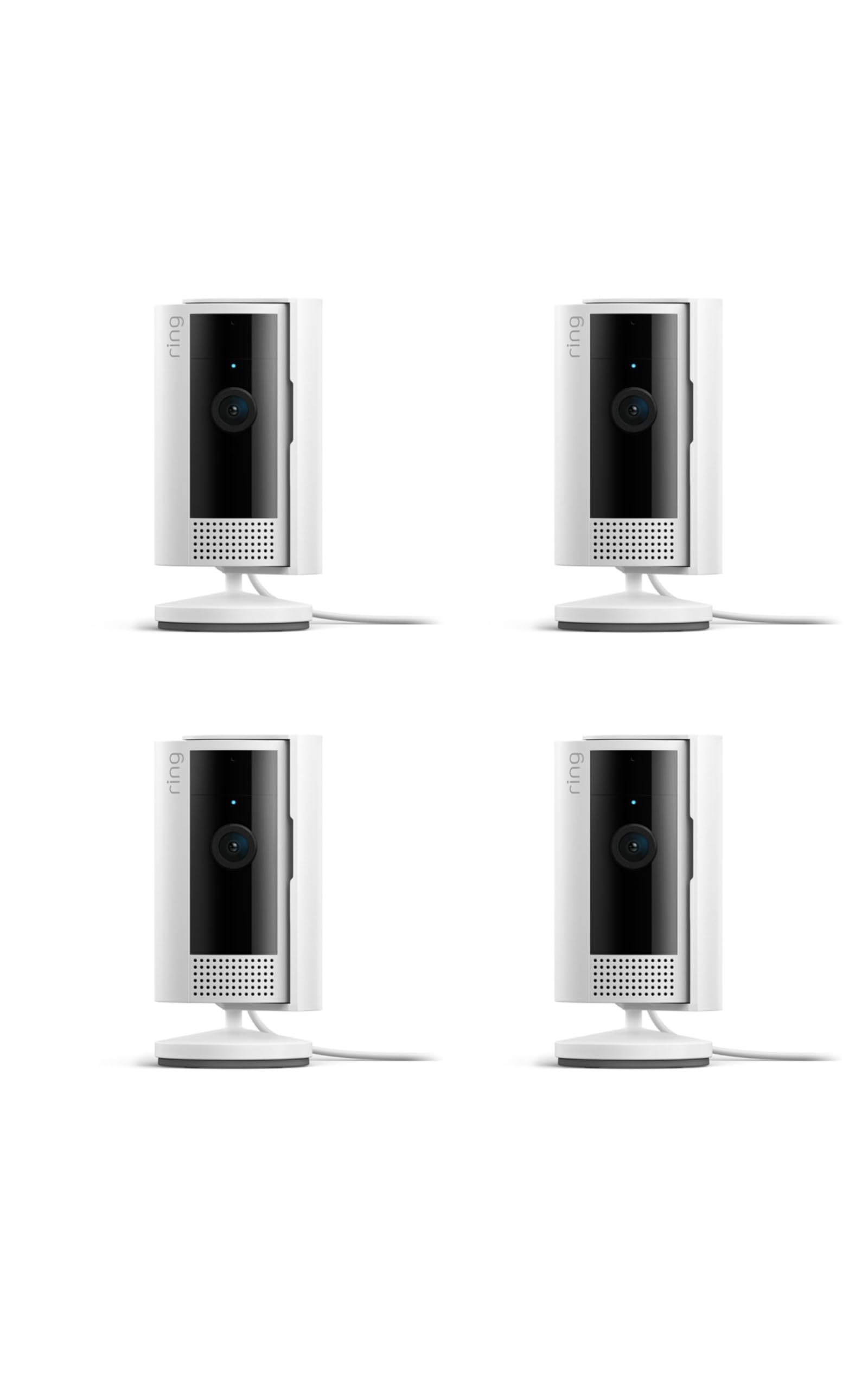 Ring Indoor Cam, Home or business security in 1080p HD video, 4-pack, White