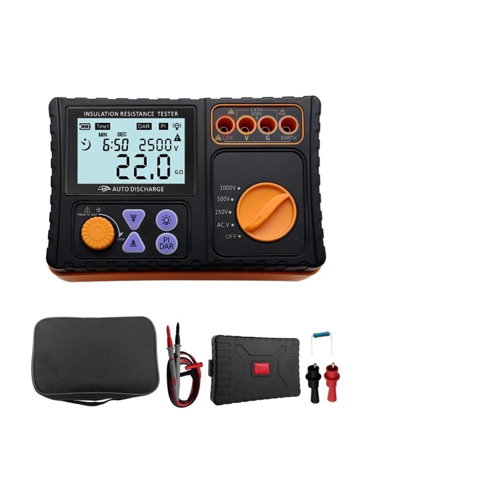 Medidores de Resistencia, Megóhmetro digital 250V 500V 1000V, probador de aislamiento con alarma