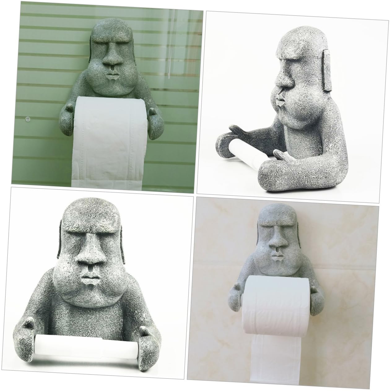 Kunstharz Toilettenpapierhalter im Wandmontierter Moai Design