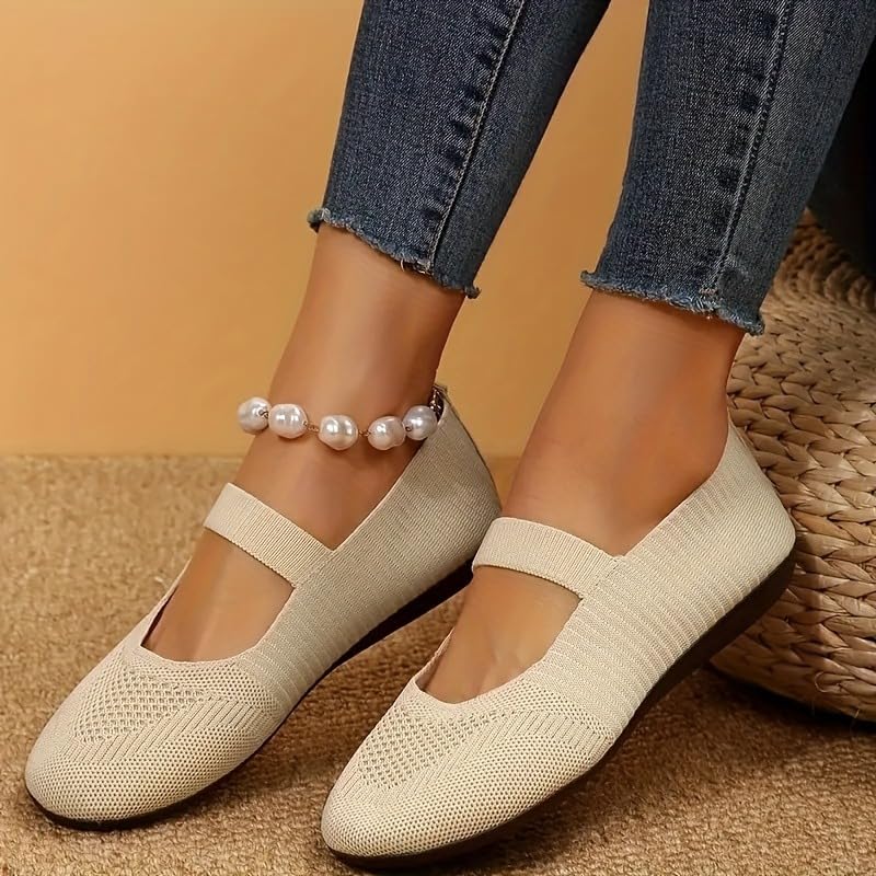1Pc Shoes for Women Flats Dressy Casual Work Breathable Weave Lightweight and Portable Random Color2