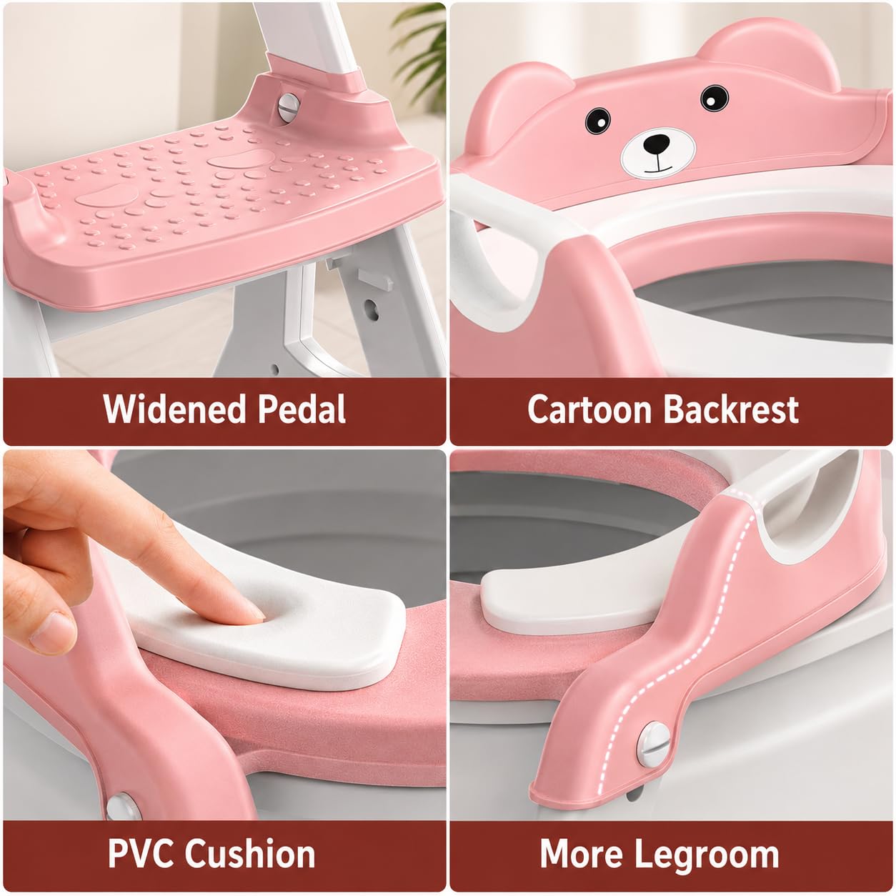 Meulife Asiento de entrenamiento para ir al baño, inodoro 2 en 1 para niños pequeños, asiento de inodoro para niños y niñas con protector contra salpicaduras, almohadilla antideslizante y taburete