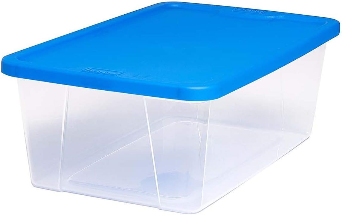 4x Boîtes De Rangement / Boîtes De Rangement Avec Couvercle 16 Litres Plastique
