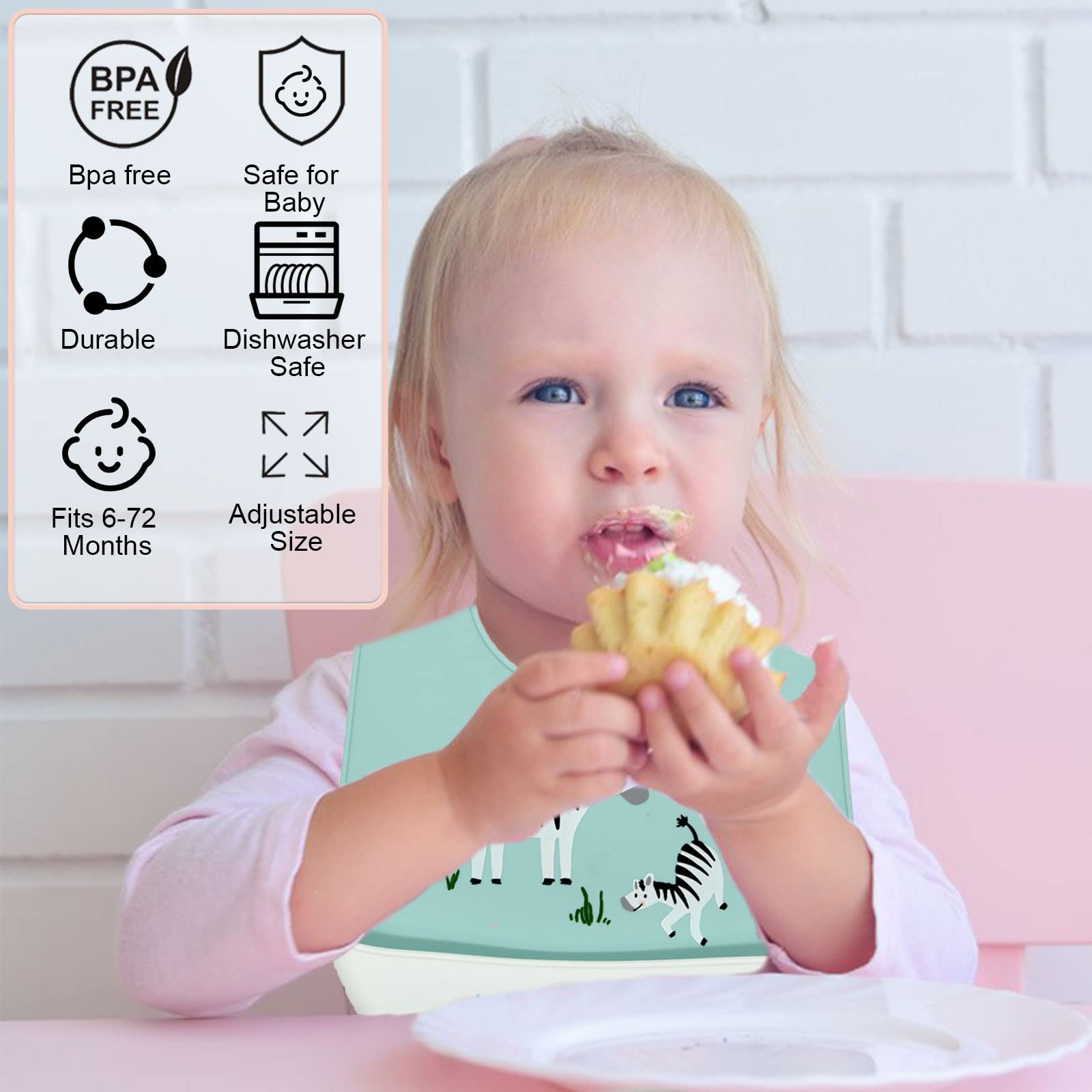 Bavaglini Silicone Bambino 3 Pezzi Neonato Bavaglino Svezzamento con Tasca Raccoglipappa Impermeabili