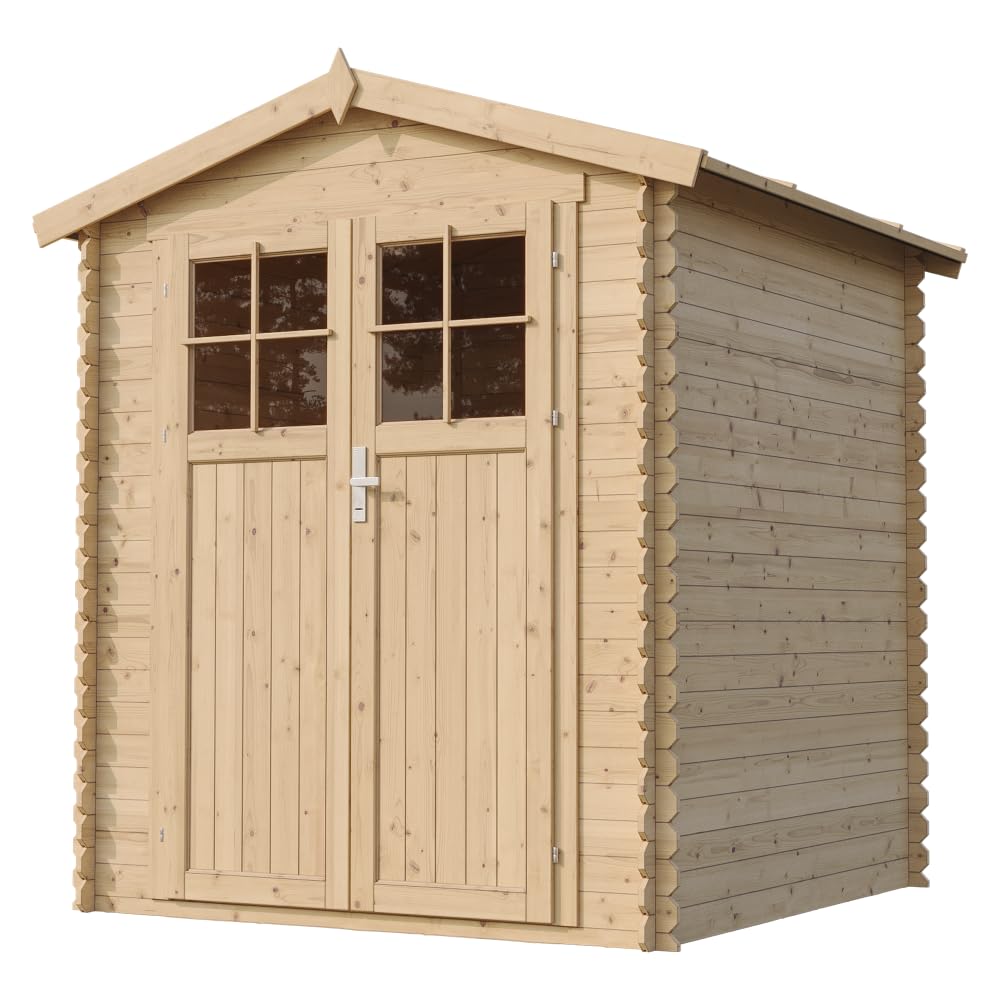Holzhaus Gartenhaus - Gartenschuppen Holz B196xL186xH218 cm/ 2,82 m2 - Lagerschuppen für Garten - Fahrrad Schuppen - TIMBELA M320F+M320G
