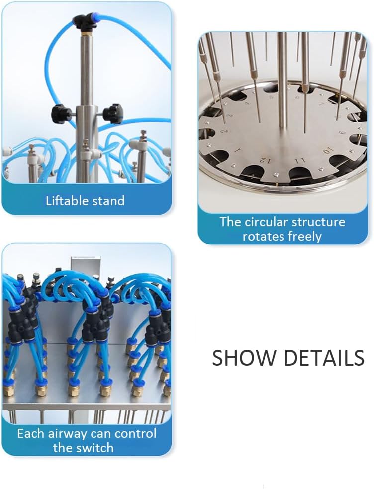 36 Position Water Bath Nitrogen Blowing Apparatus with Over Temperature Protection,1000W