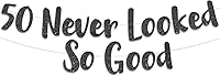 Vista 1 de Cartel negro con purpurina de 50 «Never Looked So Good» (50 Never Looked So Good)
