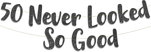 Cartel negro con purpurina de 50 «Never Looked So Good» (50 Never Looked So Good)
