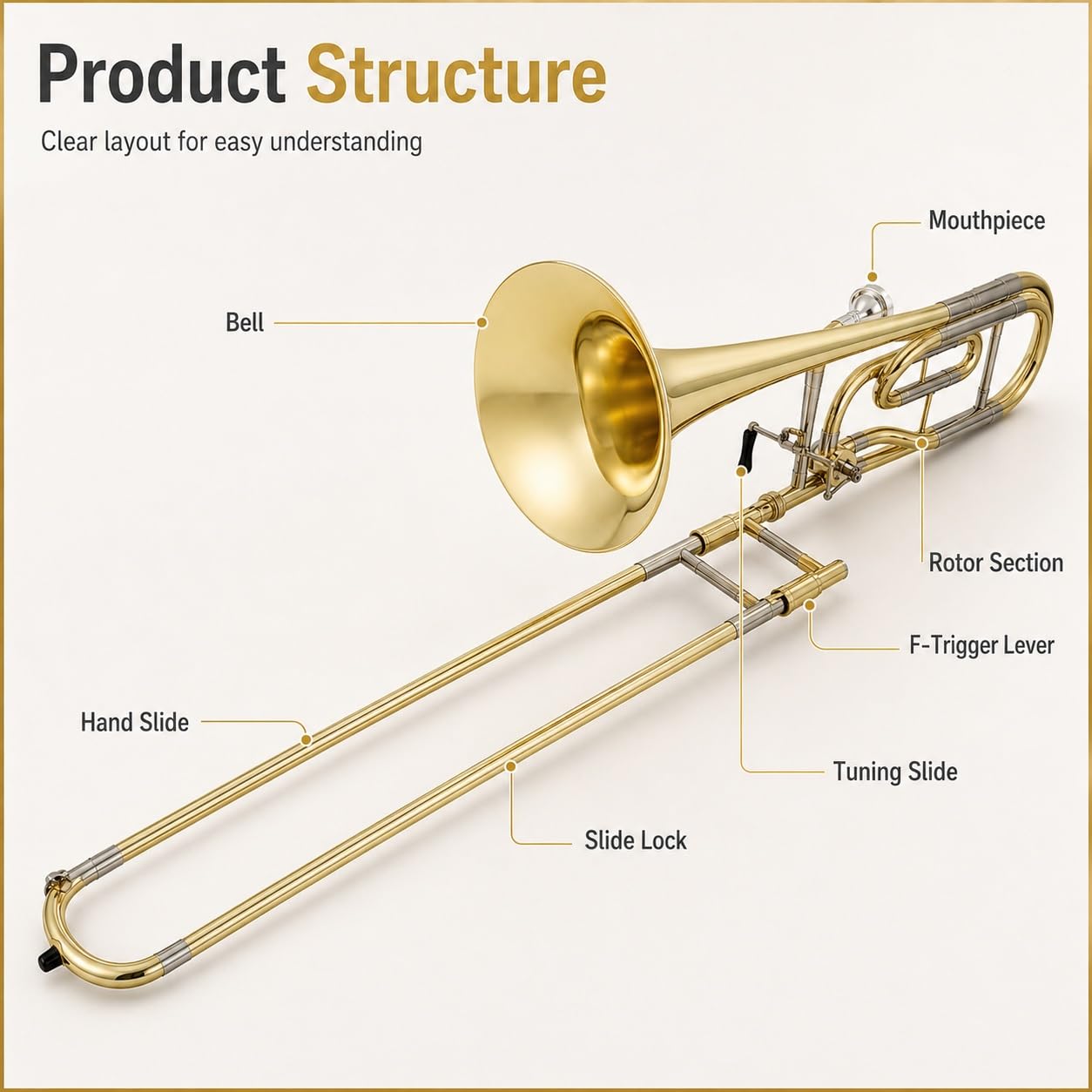 Tenorposaune Bb/F Pitch Pull Tube lackiert