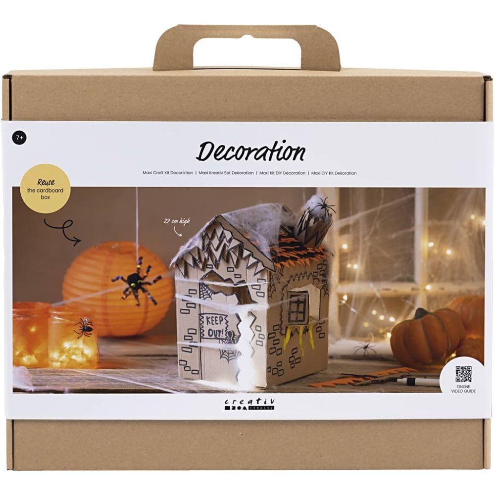 Maxi Craft Kit Decoration - Haunted House - Black - Light Brown - Orange - 1 Pack, Grey