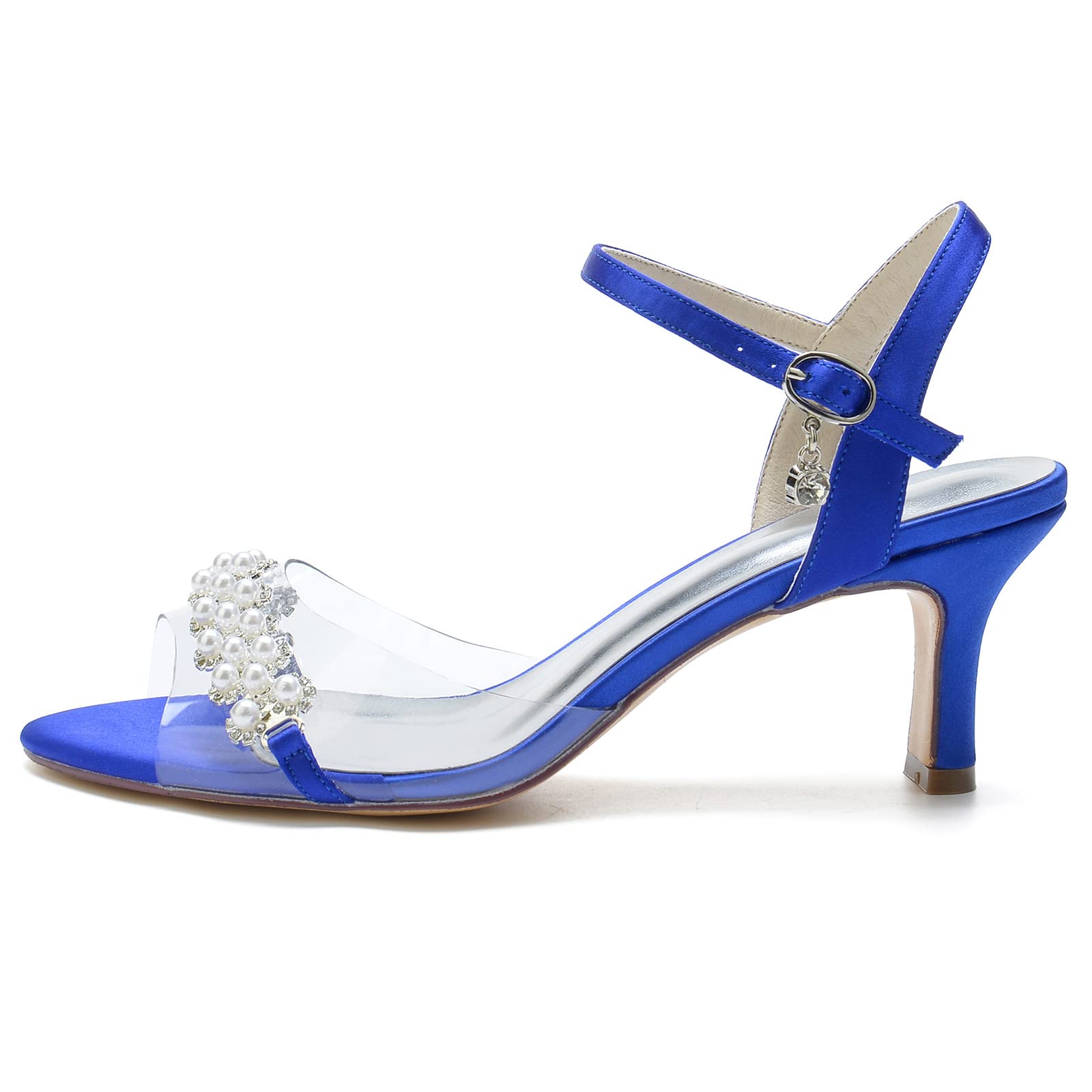 Peep Toe Scarpe Eleganti con Tacco Donna Casual Scarpe da Sposa da Festa Moda Cinturino alla Caviglia Fibbia Sandali con Tacco Medio Bridal Scarpe Estivi Scarpe,Nero,39 EU