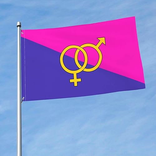 Miniatura 2 de Bandera de orgullo heterosexual heterosexual de 3 x 5 pies, resistente a la decoloración UV, bandera de jardín para exteriores con ojales