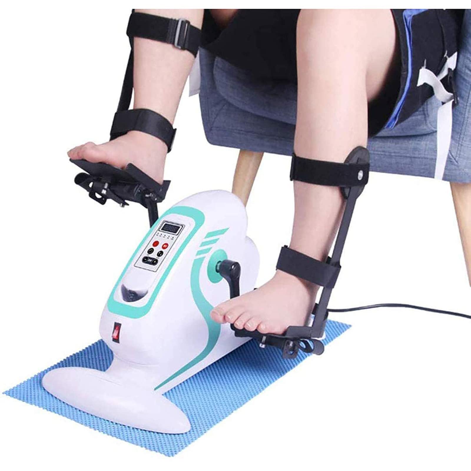 Allenatore di Pedali per Bici da Riabilitazione elettrica per Bicicletta assistita Mini Ciclismo con equipaggiamento Protettivo Cyclette per Fitness per Mano, Braccio, Gamba, Ginocchio