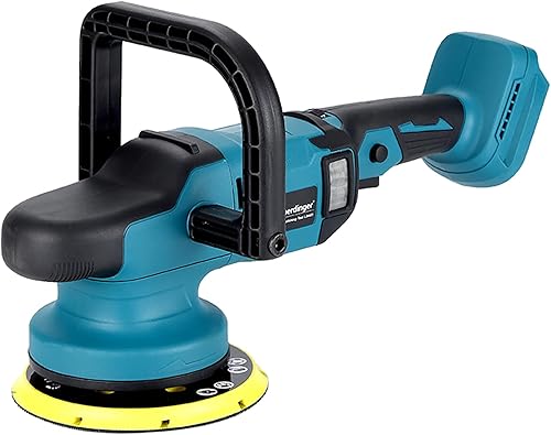 Miniatura 4 de Kit de pulidor inalámbrico sin escobillas para automóvil compatible con batería Makita de 18 V, amortiguador orbital de 6 pulgadas, ajustable de 6