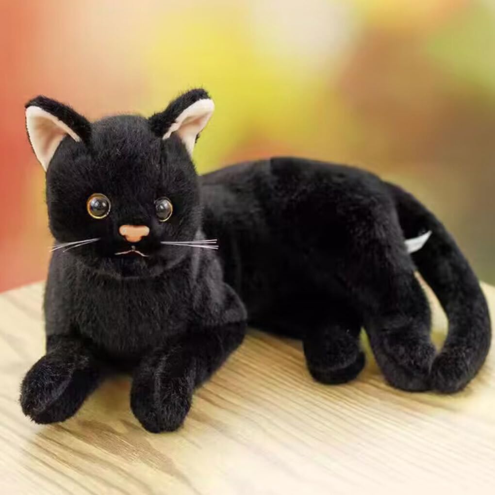 Gato Negro De Peluche De 30 Cm – Muñeco Suave Y Realista – Juguete Abrazable Para Niños Y Adultos – Ideal Para Regalar En Cumpleaños O Navidad
